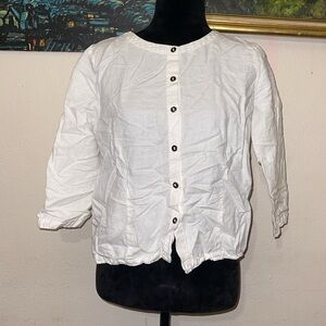 SOLD- Hot cotton white button up t shirt